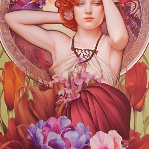 Mucha inspired Art nouveau.  Modern Art #1