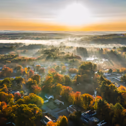 Sunrise over Fall Foliage