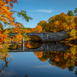Fall Foliage Bridge Reflection
