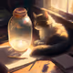 The cat and the bottle