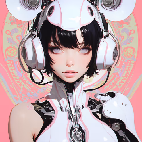 Cyberpunk Girl Peach Fuzz Mouse