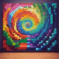 Pixel Spiral Canvas 1 #1