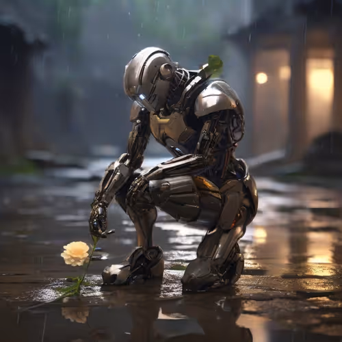 A Robot and A Flower
