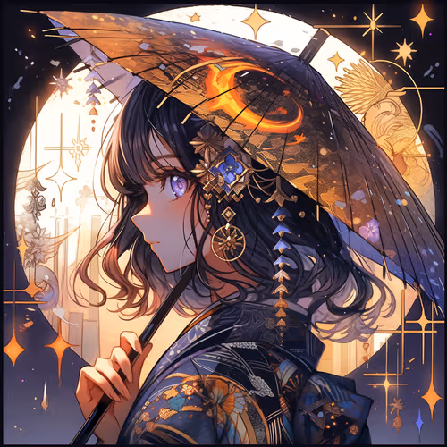 kimono girl with umblella