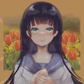 beautiful girl and flowers