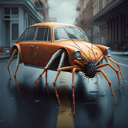 beetle car with paws