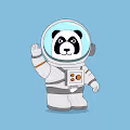 cute panda astronaut