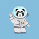 cute panda astronaut