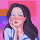 The lady face