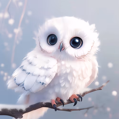 White owl that brings happiness