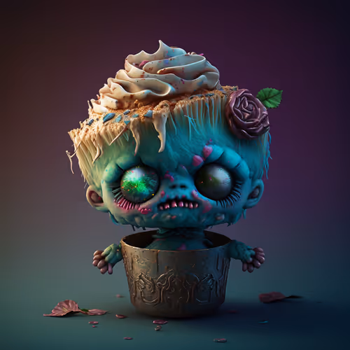 Cute zombie muffins