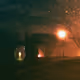 Foggy night in a little french city