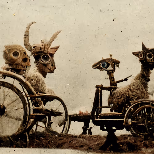 Disabled Animals On Vintage Postcards