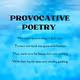 Provocative Poetry