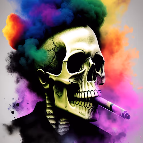 Smoky Color Skull Art