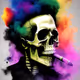 Smoky Color Skull Art