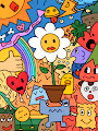 doodle drawing according to colorful imagination