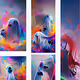 colorful ghosts