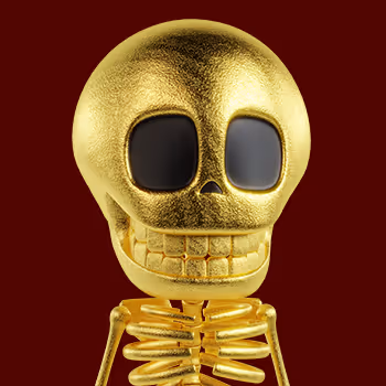 Skeleton Amulet GOLD 3D