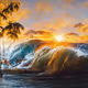 Hawaiian Sunset AI Art