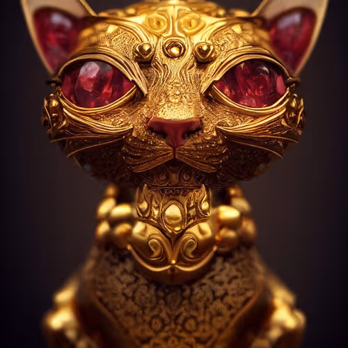 golden cat figurine