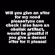 Request please