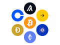 Crypto text logos
