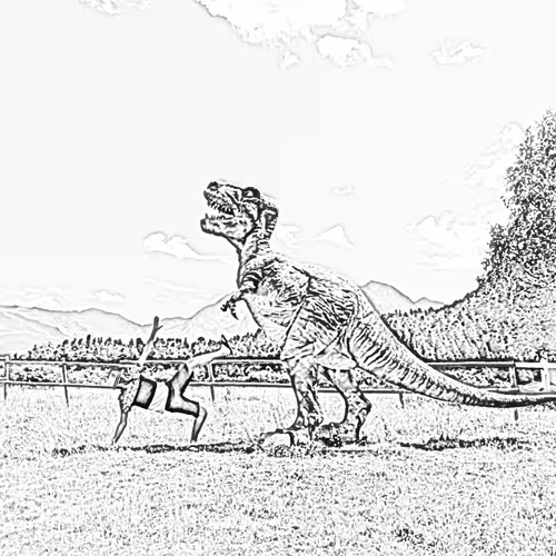 Man versus tyrannosaurus
