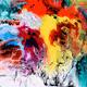 Colours splash by AI on masked girl photo