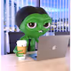 Green Office Alien