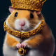 hamster in gold jewelry