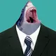 Fish in suit
