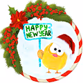 Crazy chicken and Happy New Year greetings