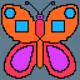 64x64 Pixel butterfly