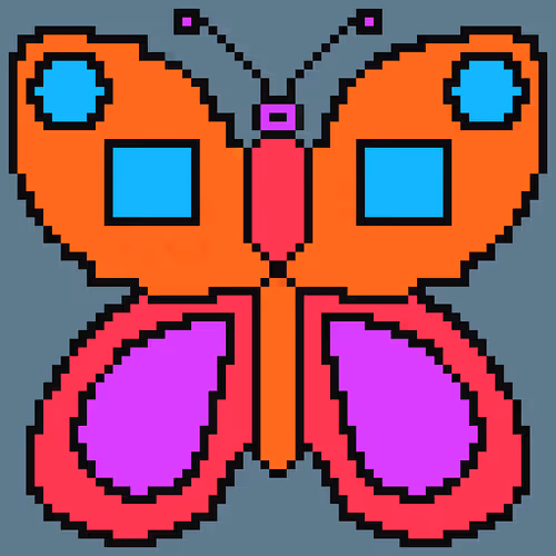64x64 Pixel butterfly