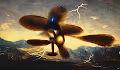Airplane fly in electric field