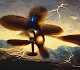 Airplane fly in electric field