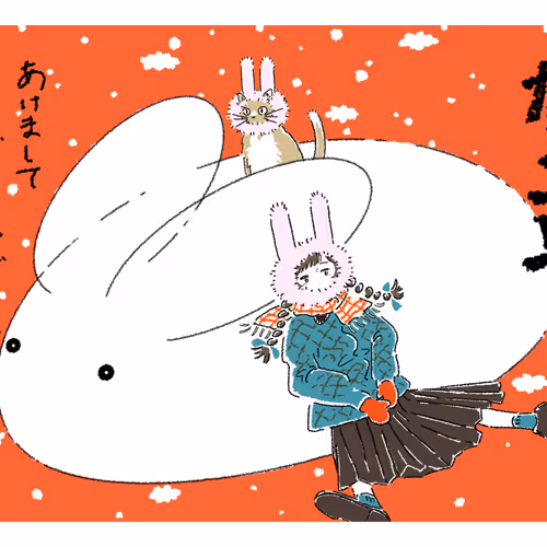 New Year's card - kumohira & hagi