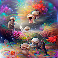 Abstract Psychedelic Mushrooms