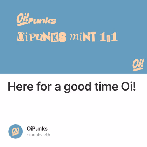 Here for a good time Oi!