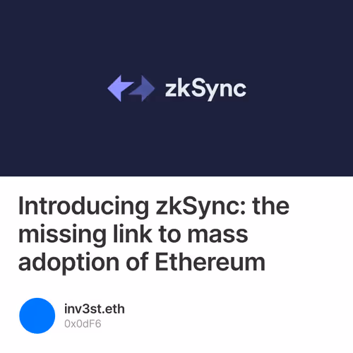 Introducing zkSync: the missing link to mass adoption of Ethereum
