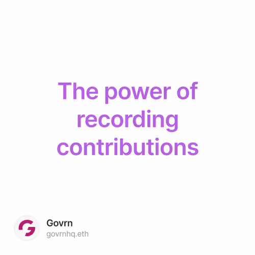The power of recording contributions