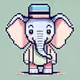 Pixelated Pachyderm Portraits