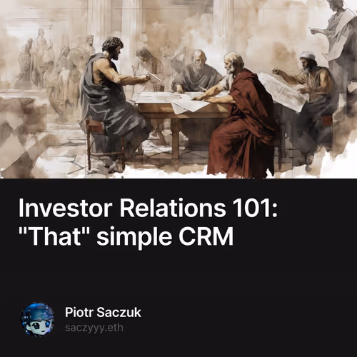 Investor Relations 101: "That" simple CRM