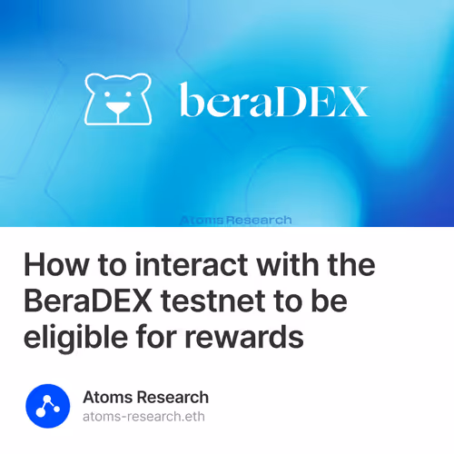 How to interact with the BeraDEX testnet to be eligible for rewards