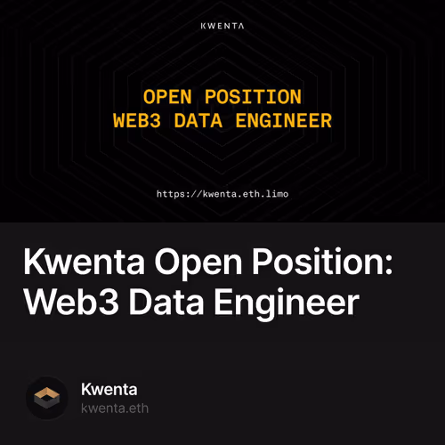 Kwenta Open Position: Web3 Data Engineer