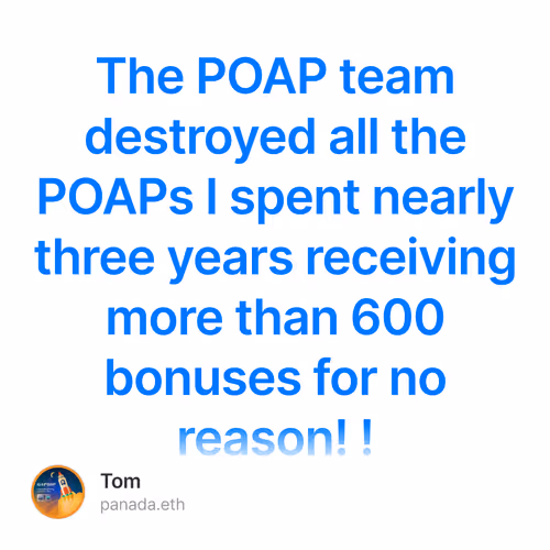 The POAP team destroyed all the POAPs I spent nearly three years receiving more than 600 b