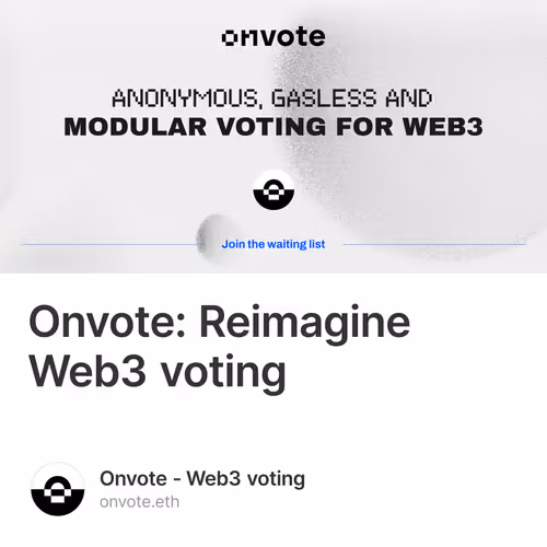 Onvote: Reimagine Web3 voting