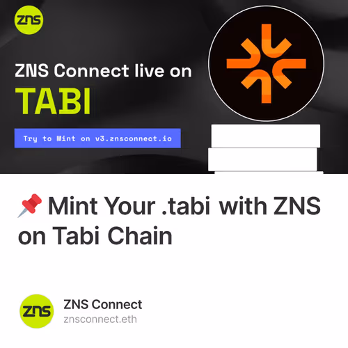 📌 Mint Your .tabi with ZNS  on Tabi Chain