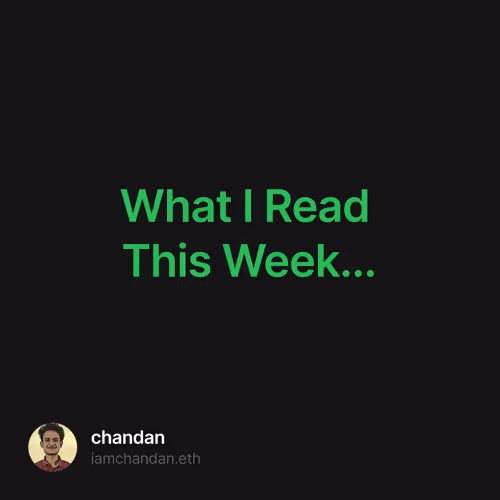 What I Read This Week...